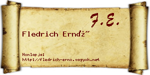 Fledrich Ernő névjegykártya