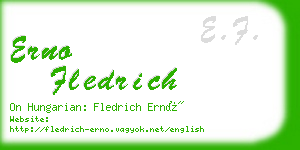 erno fledrich business card